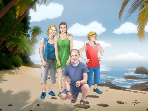 Illustration Familienportrait